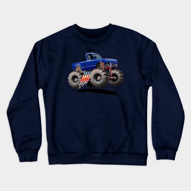 Cartoon Monster Truck Crewneck Sweatshirt by Mechanik